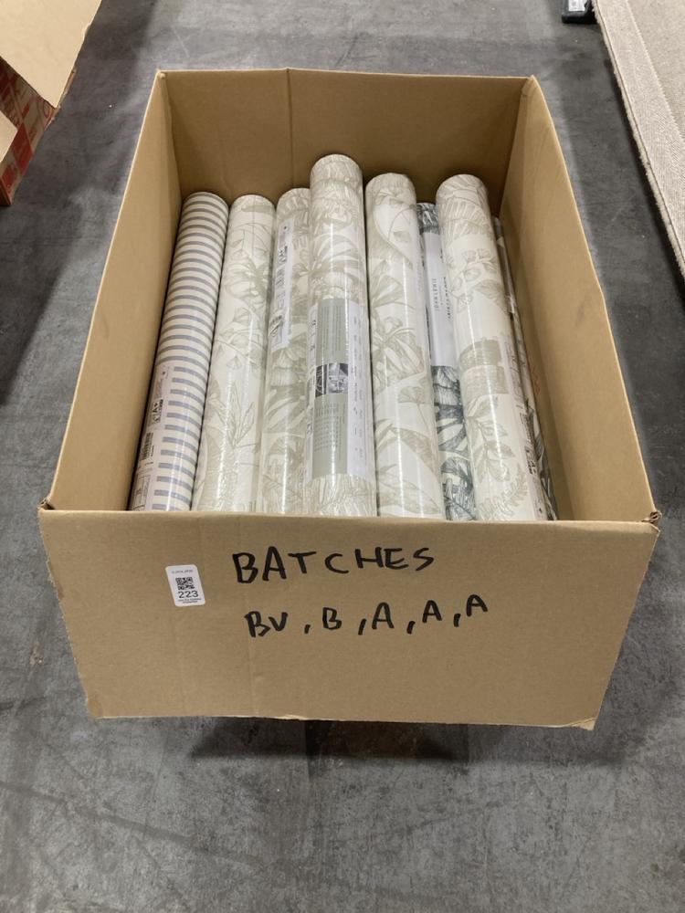 Lot 223  
            Chesterfield SR38 - Collection or Optional Delivery Available 

                
QTY OF JOHN LEWIS BV, B, A BATCH WALLPAPER (LOCATION: SR38 B11)