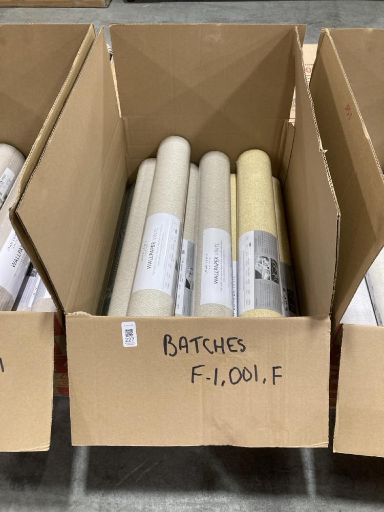 Lot 227  
            Chesterfield SR38 - Collection or Optional Delivery Available 

                
QTY OF JOHN LEWIS F-1, 001, F BATCH WALLPAPER (LOCATION: SR38 B11)