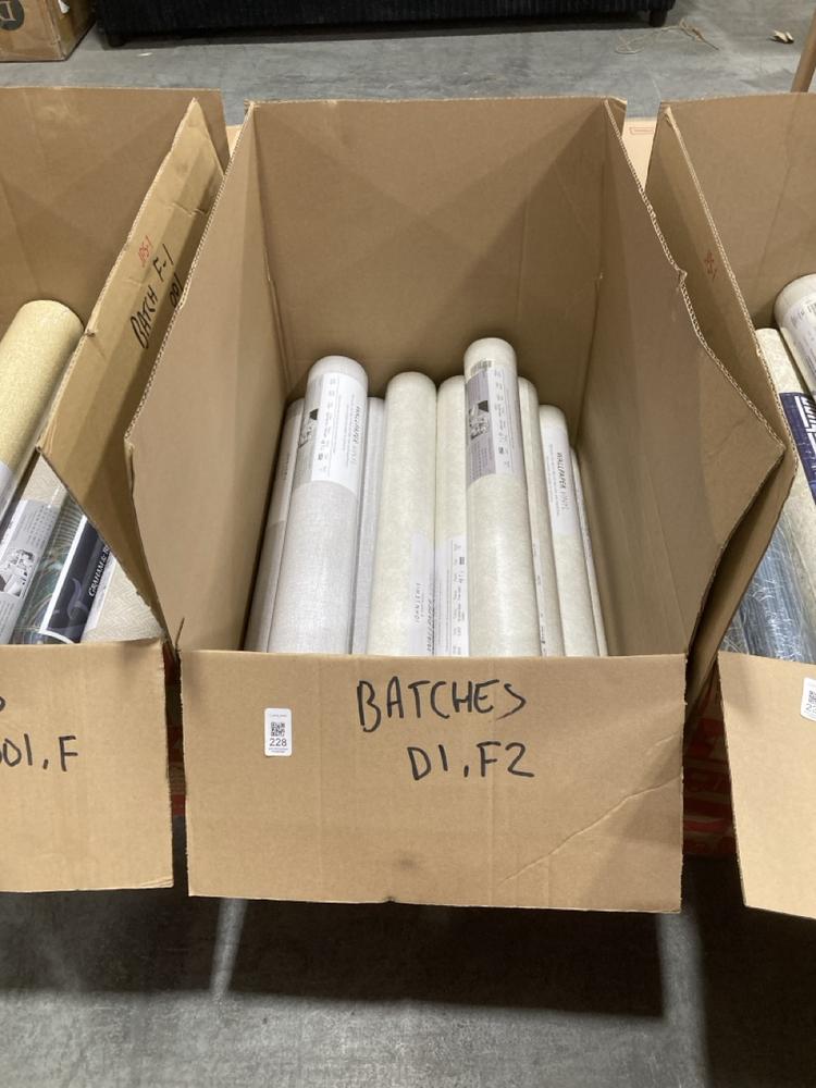 Lot 228  
            Chesterfield SR38 - Collection or Optional Delivery Available 

                
QTY OF JOHN LEWIS D1, F2 BATCH WALLPAPER (LOCATION: SR38 B11)