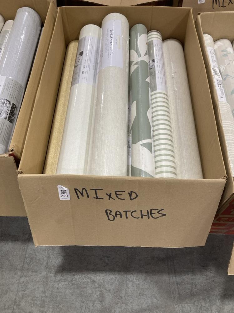 Lot 229  
            Chesterfield SR38 - Collection or Optional Delivery Available 

                
QTY OF ASSORTED MIXED BATCH WALLPAPERS TO INCLUDE ROLL OF JOHN LEWIS WALLPAPER VI...