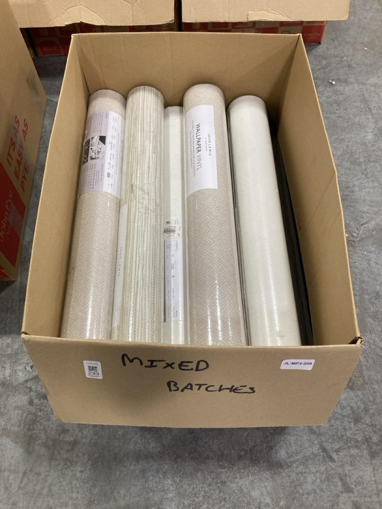 Lot 233  
            Chesterfield SR38 - Collection or Optional Delivery Available 

                
QTY OF ASSORTED MIXED BATCH WALLPAPERS TO INCLUDE ROLL OF JOHN LEWIS WALLPAPER BA...