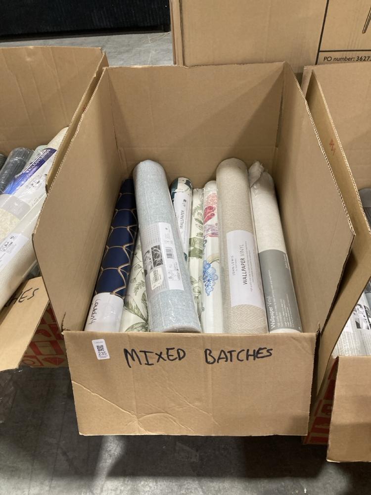 Lot 235  
            Chesterfield SR38 - Collection or Optional Delivery Available 

                
QTY OF ASSORTED MIXED BATCH WALLPAPERS TO INCLUDE ROLL OF JOHN LEWIS WALLPAPER BA...