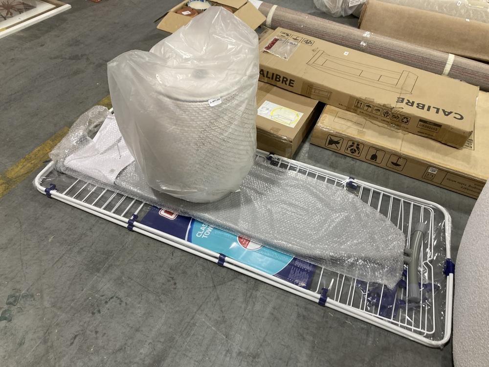 Lot 278  
            Chesterfield SR38 - Collection 

                
3 X ASSORTED ITEMS TO INCLUDE JOHN LEWIS IRONING BOARD WITH EASY IRON SURFACE IN ...