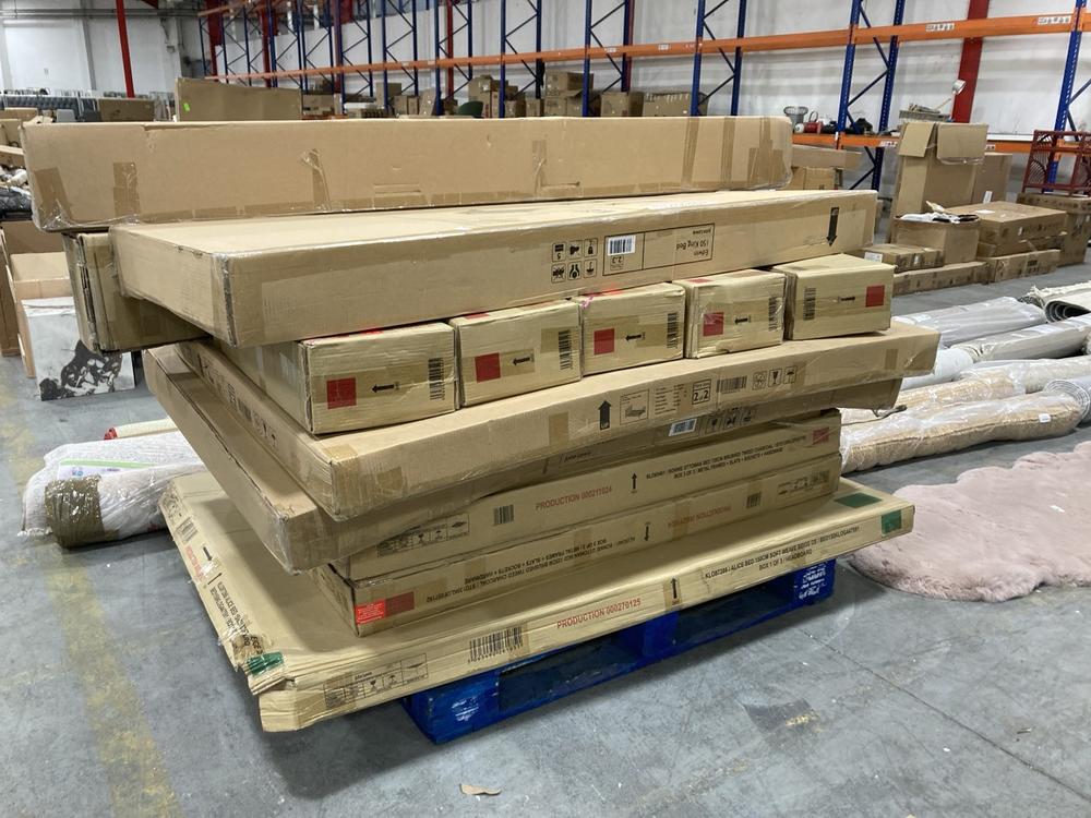 Lot 299  
            Chesterfield SR38 - Collection or Optional Delivery Available 

                
PALLET OF ASSORTED PARTS TO INCLUDE JOHN LEWIS EDWIN 150 KING BED *BOX 2 OF 3 ONL...