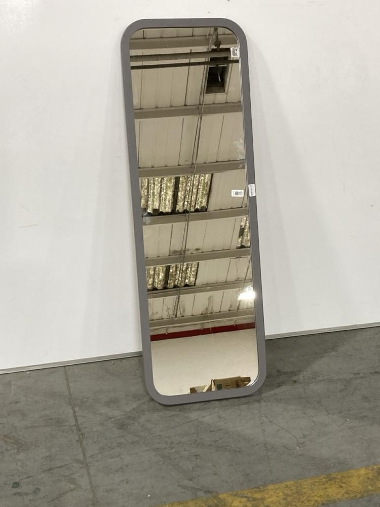 Lot 29  
            Chesterfield SR38 - Collection 

                
DFS ROUNDED RECTANGLE WALL MIRROR IN MODERN GREY FRAME (COLLECTION ONLY) (LOCATIO...