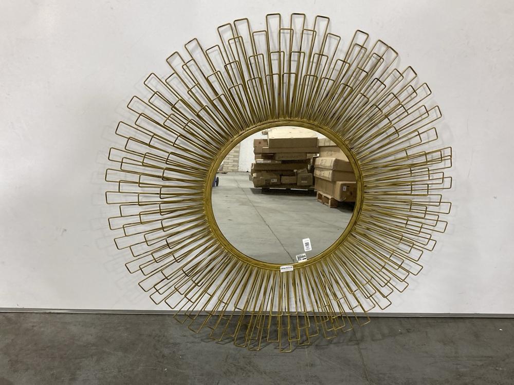 Lot 32  
            Chesterfield SR38 - Collection 

                
DFS METAL SUN STYLE WALL MIRROR MUTED YELLOW FINISH (COLLECTION ONLY) (LOCATION: ...