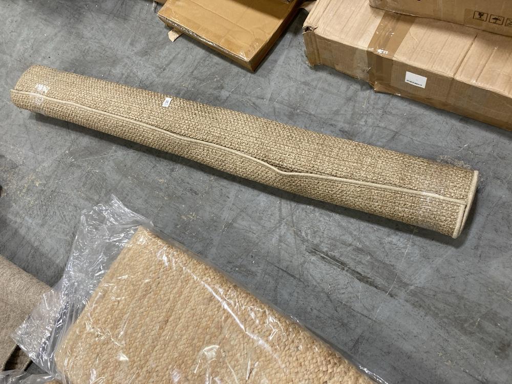 Lot 369  
            Chesterfield SR38 - Collection or Optional Delivery Available 

                
LARGE WOVEN EFFECT RUG IN BEIGE (LOCATION: SR38 B8)