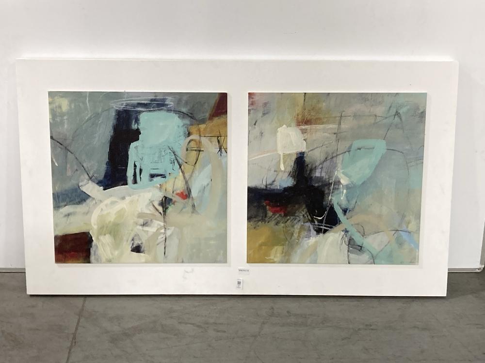 Lot 37  
            Chesterfield SR38 - Collection 

                
DFS DOUBLE PLAQUE ABSTRACT WALL ART IN MULTICOLOUR (COLLECTION ONLY) (LOCATION: S...