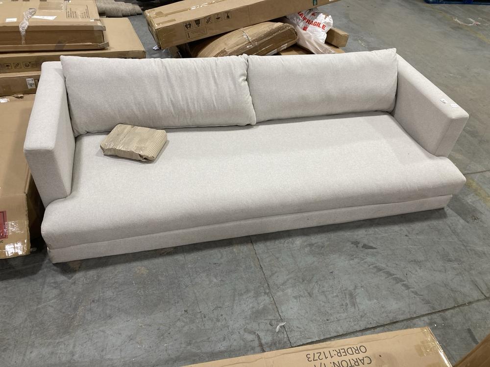 Lot 387  
            Chesterfield SR38 - Collection or Optional Delivery Available 

                
BELIANI 4 SEATER SOFA IN OFF WHITE FABRIC WITH MATCHING SOFA CUSHIONS (LOCATION: ...