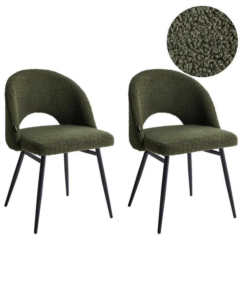 Lot 397  
            Chesterfield SR38 - Collection or Optional Delivery Available 

                
BELIANI SET OF 2 DINING CHAIRS ONAGA BOUCLE DARK GREEN - ITEM NO. 40696 - ORIGINA...