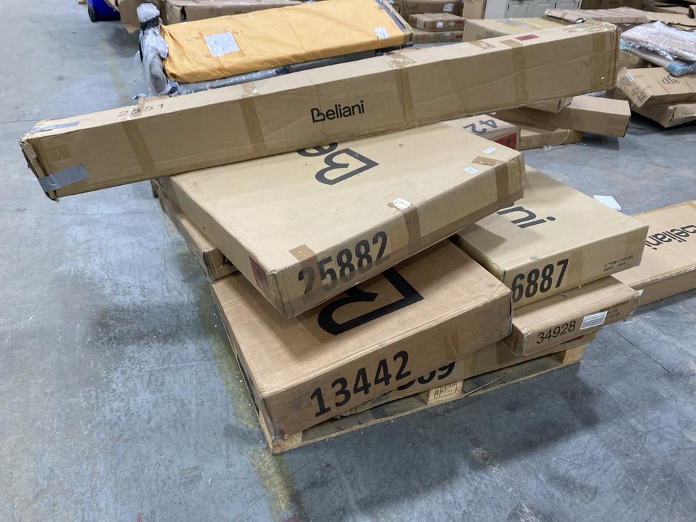 Lot 412  
            Chesterfield SR38 - Collection or Optional Delivery Available 

                
PALLET OF ASSORTED BELIANI ITEMS/PARTS TO INCLUDE BELIANI SLATTED BED BASE COMBOU...