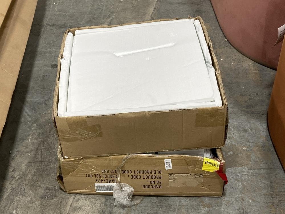 Lot 436  
            Chesterfield SR38 - Collection or Optional Delivery Available 

                
DFS ABSTRACT SIDE TABLE IN WHITE (LOCATION: SR38 B7)