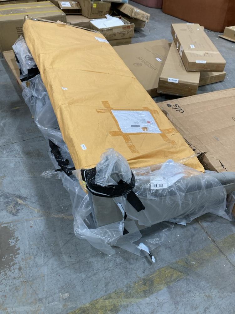 Lot 439  
            Chesterfield SR38 - Collection or Optional Delivery Available 

                
DFS KING SIZE BED FRAME IN GREY VELVET FEEL FABRIC *PARTS* - ORIGINAL RRP £899 (L...