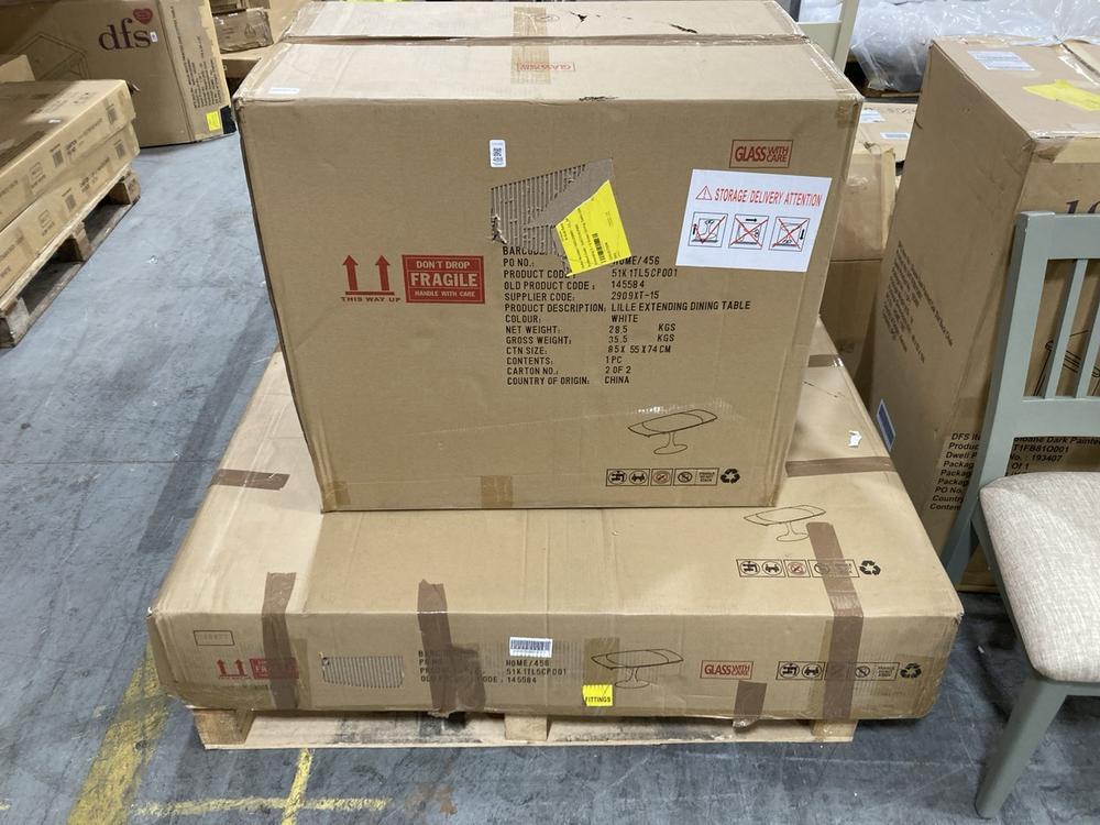 Lot 488  
            Chesterfield SR38 - Collection 

                
DFS EXTENDING DINING TABLE IN WHITE - ORIGINAL RRP £799 (COLLECTION ONLY) (LOCATI...