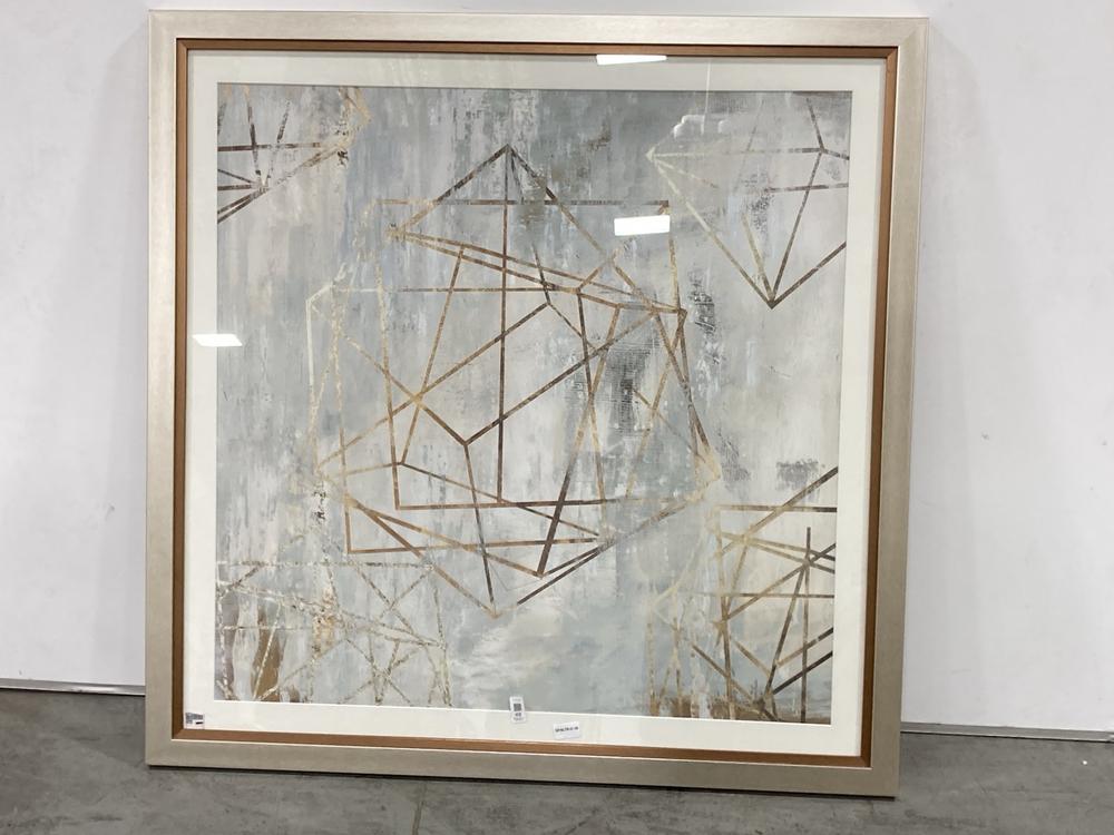 Lot 48  
            Chesterfield SR38 - Collection 

                
DFS ELEMENTS FRAMED WALL ART 109 X 109 CM IN BRUSHED SILVER FRAME (COLLECTION ONL...