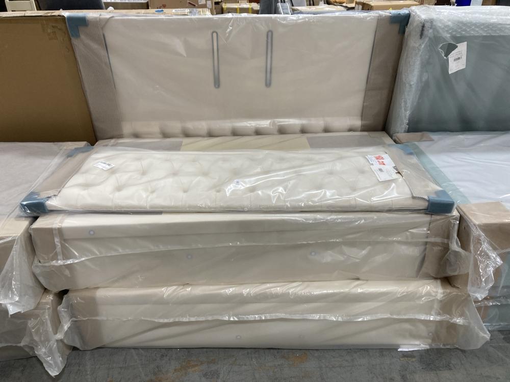 Lot 501  
            Chesterfield SR38 - Collection or Optional Delivery Available 

                
DFS SUPER KING SIZE OTTOMAN BED FRAME IN PEACH VELVET STYLE FABRIC - ORIGINAL RRP...
