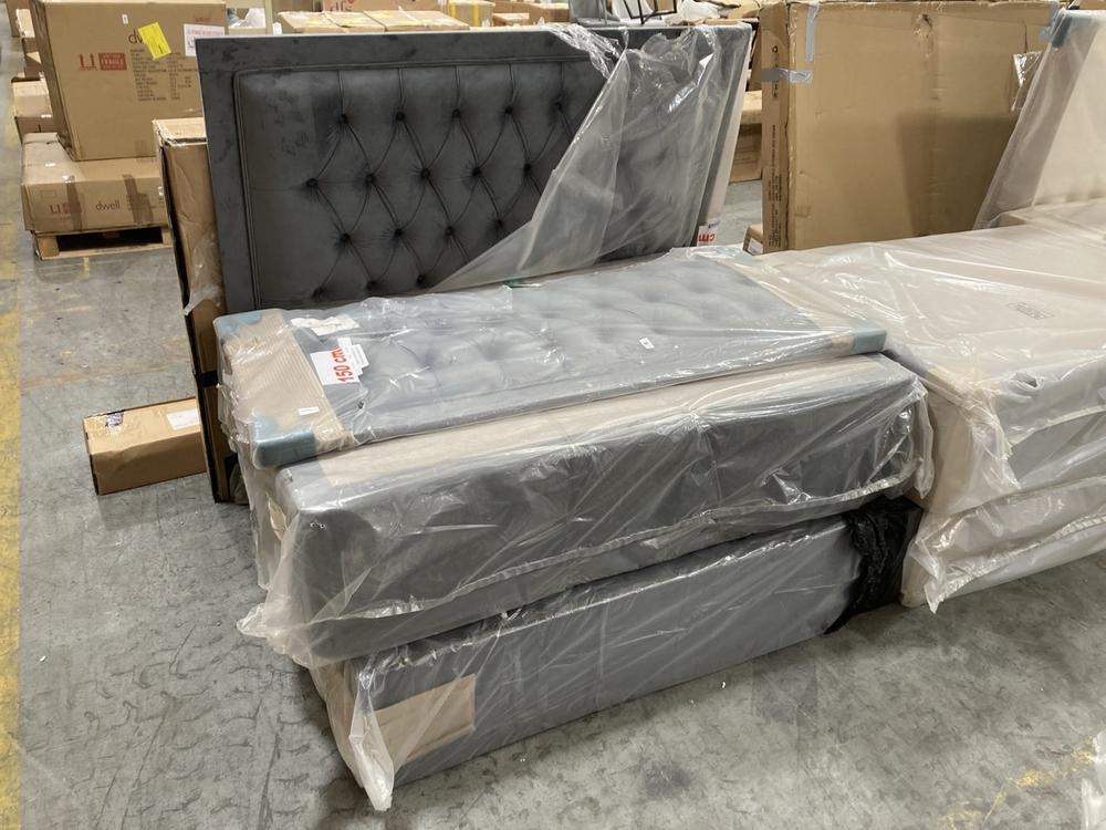 Lot 503  
            Chesterfield SR38 - Collection or Optional Delivery Available 

                
DFS KING SIZE 2 DRAWER BED IN GRANITE GREY VELVET STYLE FABRIC - ORIGINAL RRP £79...