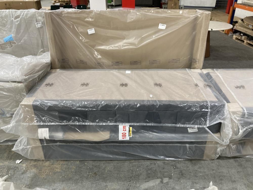 Lot 508  
            Chesterfield SR38 - Collection or Optional Delivery Available 

                
DFS 180CM BED FRAME IN MIDNIGHT SLATE GREY VELVET FEEL FABRIC (LOCATION: SR38 B5)