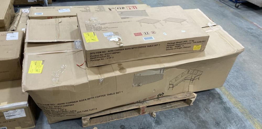 Lot 531  
            Chesterfield SR38 - Collection or Optional Delivery Available 

                
DFS CORNER SOFA WITH COFFEE TABLE SET IN CHOCOLATE / NEUTRAL - ORIGINAL RRP £1,39...