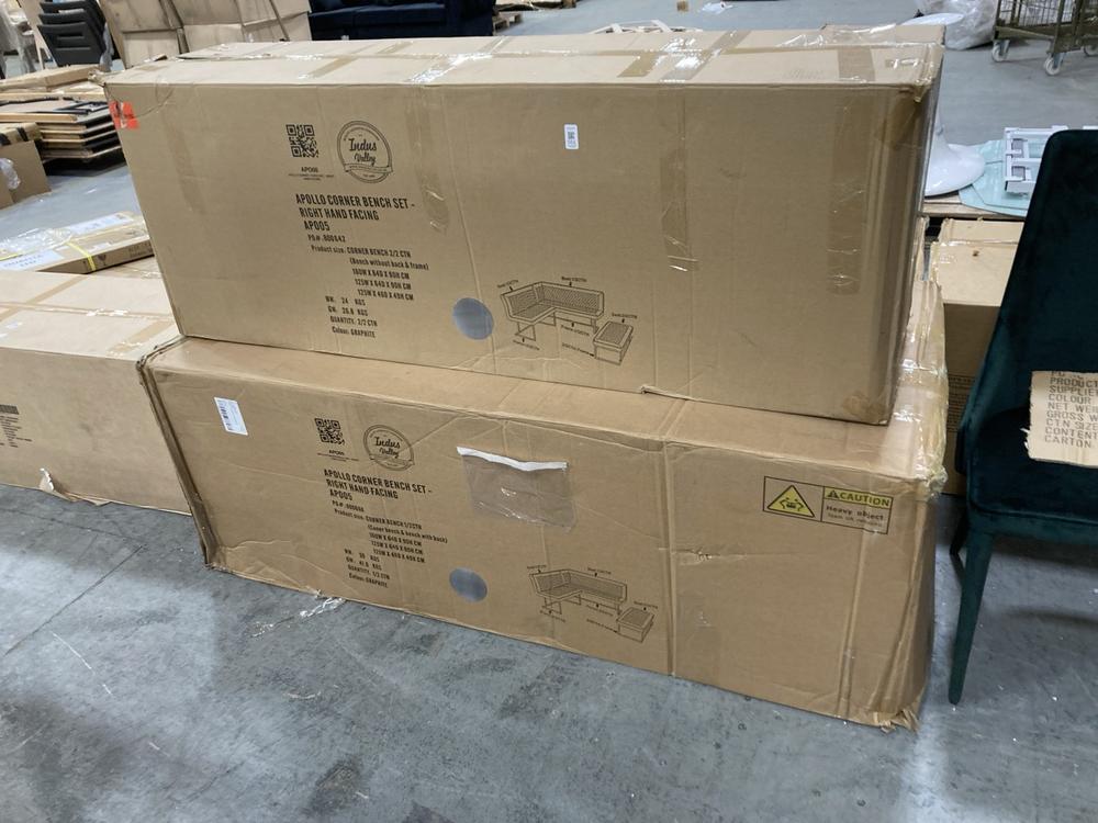 Lot 551  
            Chesterfield SR38 - Collection or Optional Delivery Available 

                
DFS RHF CORNER BENCH SET IN GRAPHITE GREY (LOCATION: SR38 B4) (BBV1324VAES)