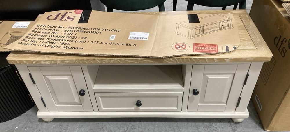 Lot 558  
            Chesterfield SR38 - Collection or Optional Delivery Available 

                
DFS TV UNIT IN NATURAL WOOD / TAUPE (LOCATION: SR38 B4) (BBBYOMSJANF)