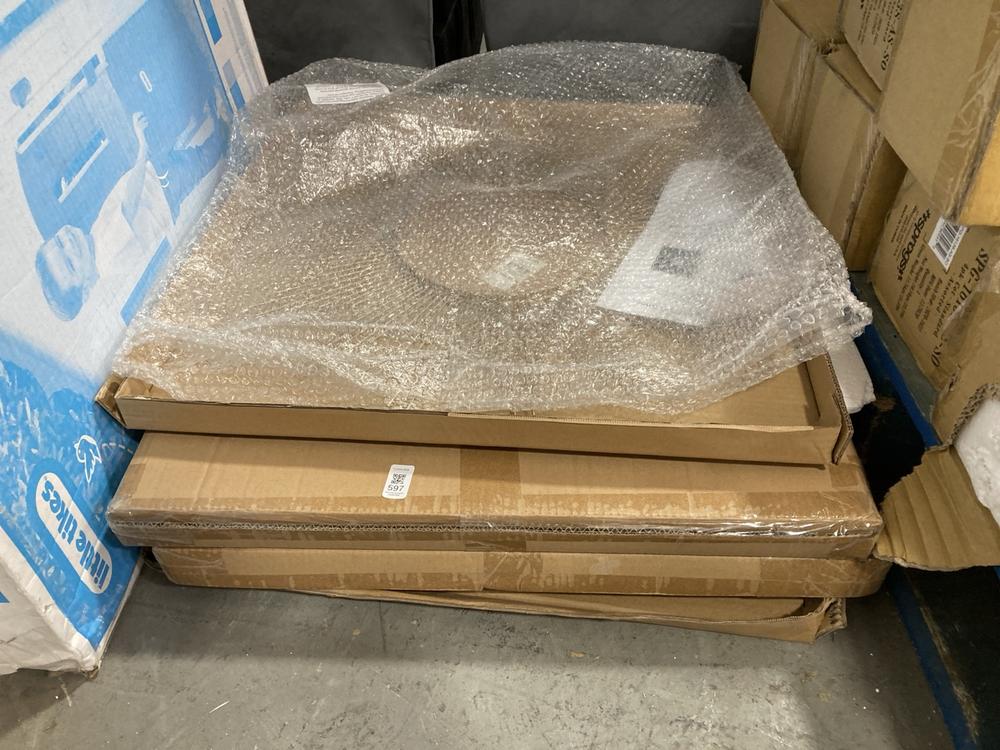 Lot 597  
            Chesterfield SR38 - Collection 

                
3 X STONEBRIAR ROUND DECORATIVE ANTIQUE METAL STARBURST HANGING MIRROR IN GOLD (C...