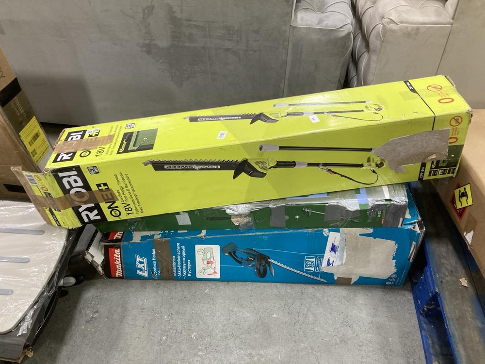 Lot 607  
            Chesterfield SR38 - Collection or Optional Delivery Available 

                
3 X ASSORTED ITEMS TO INCLUDE MAKITA LXT CORDLESS HEDGE TRIMMER