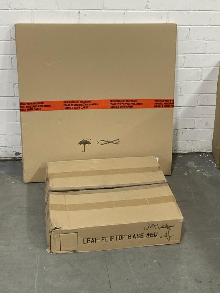 Lot 650  
            Chesterfield SR38 - Collection or Optional Delivery Available 

                
FOLDING RATTAN WOODEN TOP OUTDOOR TABLE IN NATURAL / DARK BROWN / SILVER FINISH