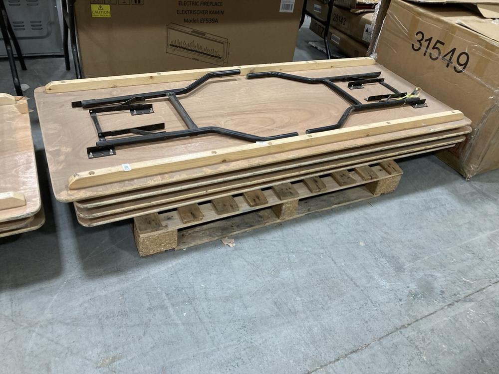 Lot 661  
            Chesterfield SR38 - Collection or Optional Delivery Available 

                
4 X FOLDABLE TABLES IN WOOD FINISH