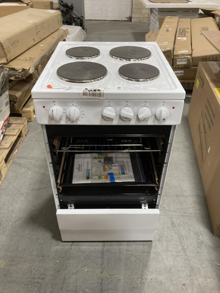 Lot 685  
            Chesterfield SR38 - Collection or Optional Delivery Available 

                
WILLOW 62L FREESTANDING ELECTRIC COOKER IN WHITE - MODEL NO. WE50SSW