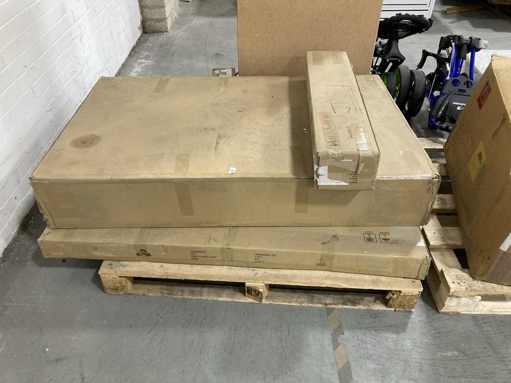 Lot 692  
            Chesterfield SR38 - Collection or Optional Delivery Available 

                
PALLET OF ASSORTED PARTS TO INCLUDE PRENT DOUBLE TV BED *BOX 1 OF 4* (LOCATION: S...