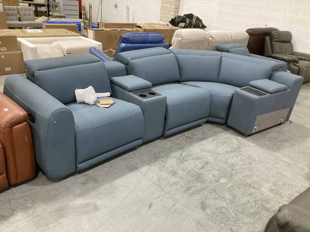 Lot 709  
            Chesterfield SR38 - Collection or Optional Delivery Available 

                
LA-Z-BOY SMART CORNER SOFA PARTS IN MUTED OCEAN BLUE LEATHER STYLE FINISH (LOCATI...