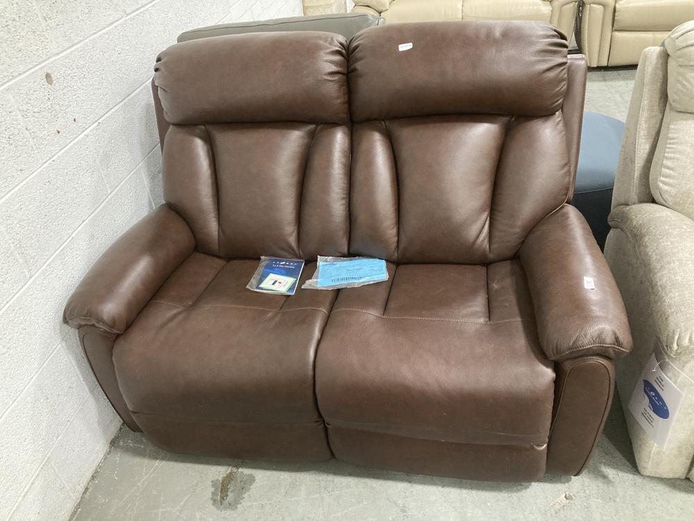 Lot 718  
            Chesterfield SR38 - Collection or Optional Delivery Available 

                
LA-Z-BOY 2 SEATER POWER RECLINER SOFA IN BROWN LEATHER STYLE FINISH (LOCATION: SR...