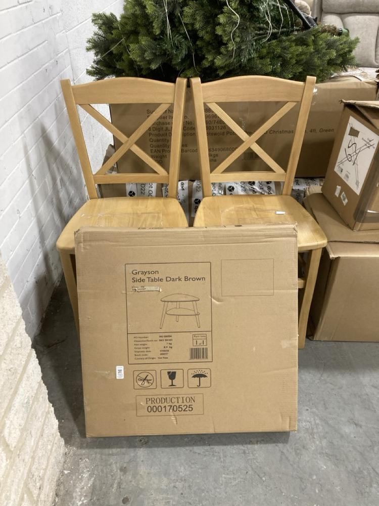 Lot 743  
            Chesterfield SR38 - Collection or Optional Delivery Available 

                
3 X ASSORTED ITEMS TO INCLUDE JOHN LEWIS GRAYSON SIDE TABLE IN DARK BROWN (LOCATI...