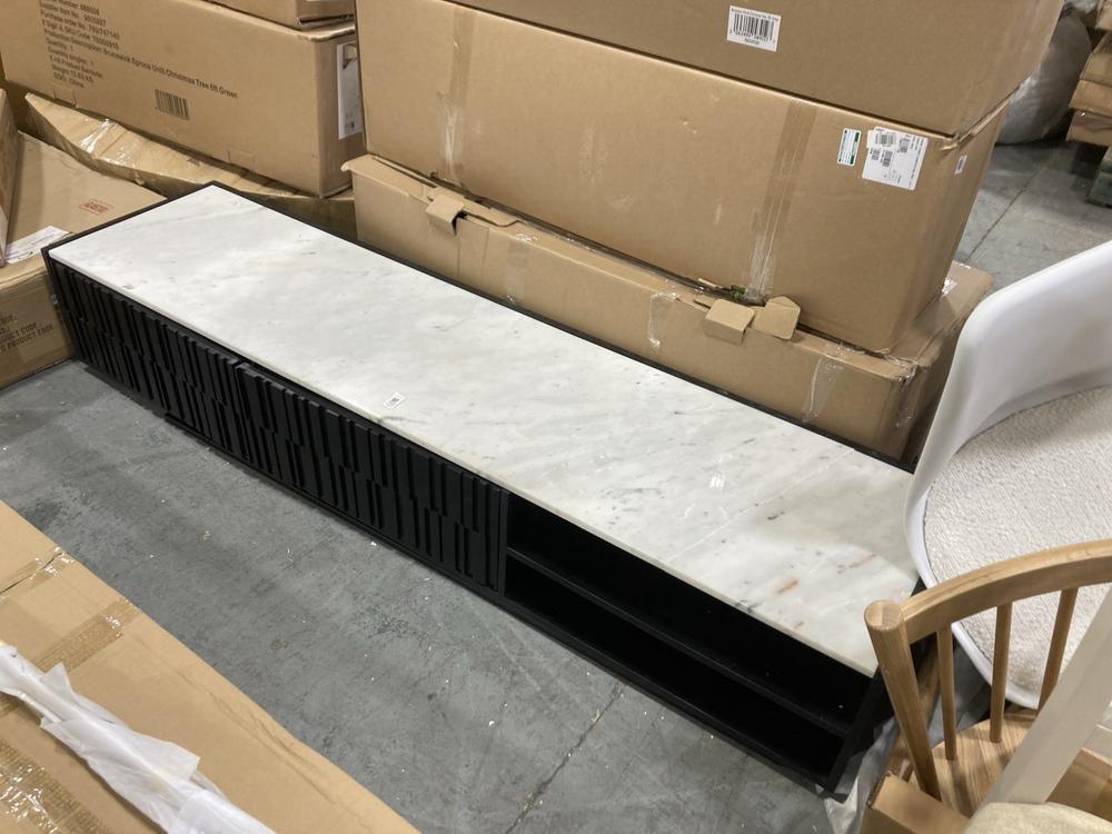 Lot 769  
            Chesterfield SR38 - Collection 

                
DFS SIDEBOARD IN BLACK / WHITE MARBLE EFFECT (COLLECTION ONLY) (LOCATION: SR38 A6)