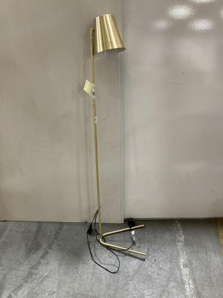 Lot 76  
            Chesterfield SR38 - Collection 

                
DFS V SHAPED BASE FLOOR LAMP IN GOLD (COLLECTION ONLY) (LOCATION: SR38 B12)