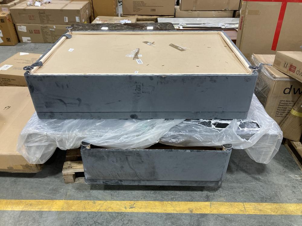 Lot 789  
            Chesterfield SR38 - Collection or Optional Delivery Available 

                
DFS KING SIZE BED FRAME IN GREY VELVET FEEL FABRIC (LOCATION: SR38 A6)