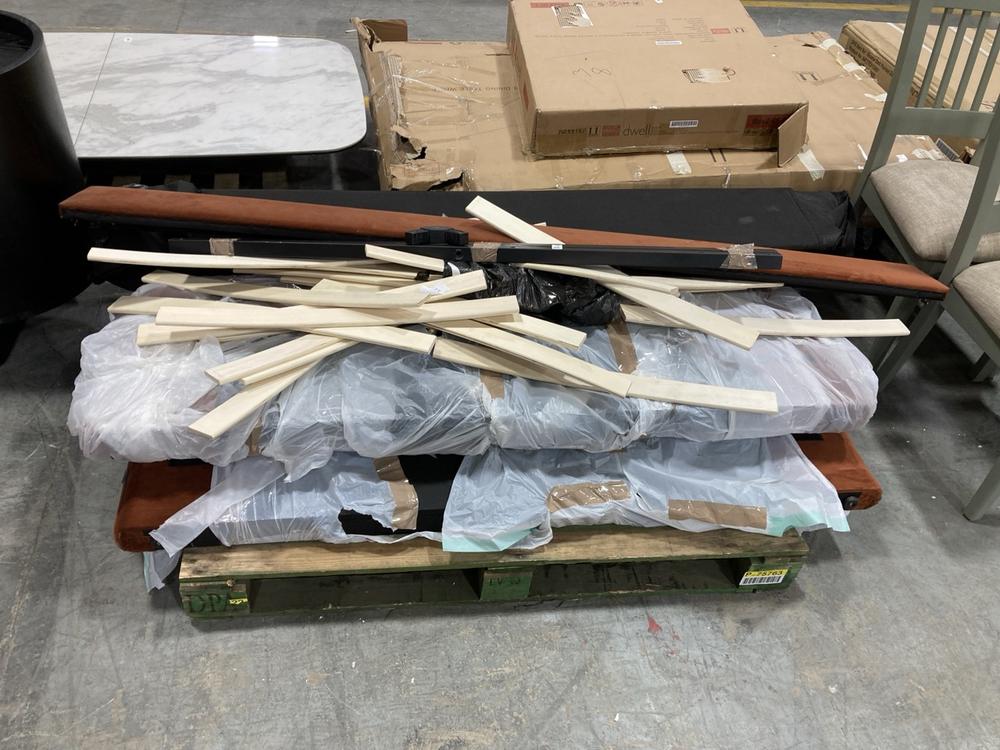 Lot 802  
            Chesterfield SR38 - Collection or Optional Delivery Available 

                
DFS OTTOMAN BEDFRAME SIZE DOUBLE IN RUST ORANGE (LOCATION: SR38 A7)