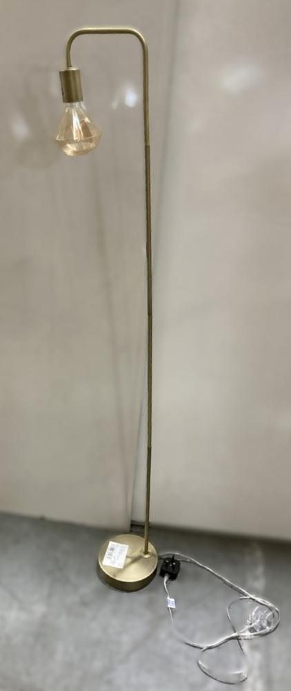 Lot 80  
            Chesterfield SR38 - Collection 

                
DFS ROUNDED BASE FLOOR LAMP IN BRUSHED GOLD FINISH WITH CRYSTAL / DIAMOND SHAPE L...