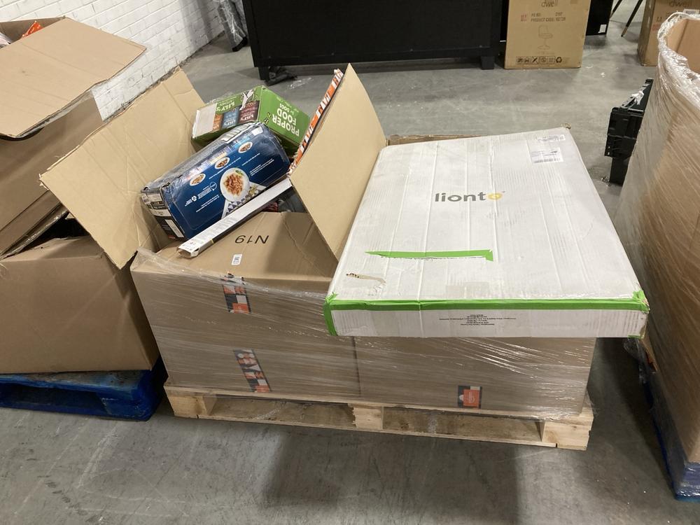 Lot 814  
            Chesterfield SR38 - Collection 

                
PALLET OF ASSORTED ITEMS TO INCLUDE PURINA GOURMET CHEF'S COLLECTION MINI FILLETS...