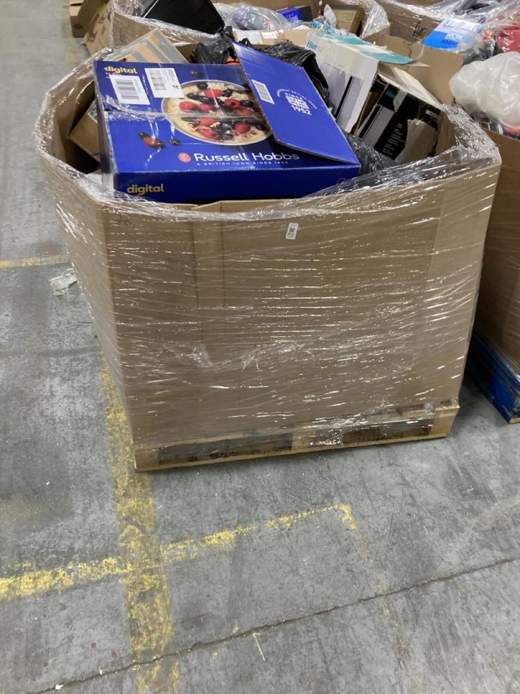 Lot 836  
            Chesterfield SR38 - Collection 

                
PALLET OF ASSORTED ITEMS TO INCLUDE RUSSELL HOBBS 23L DIGITAL MICROWAVE (COLLECTI...