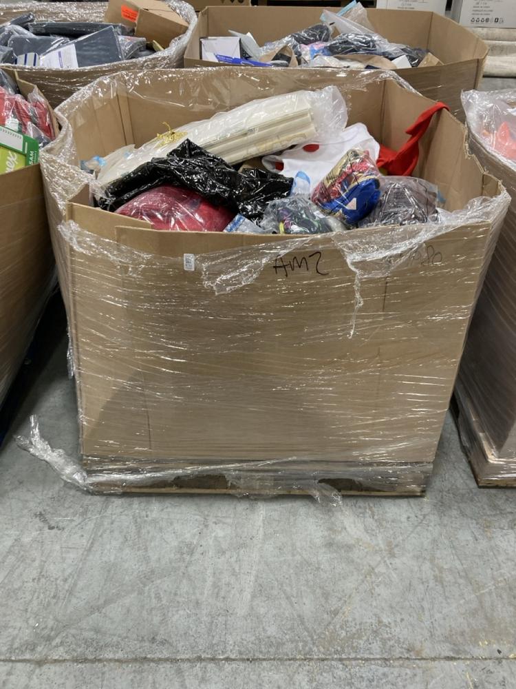 Lot 838  
            Chesterfield SR38 - Collection 

                
PALLET OF ASSORTED ITEMS TO INCLUDE PINK CURLY WIG (COLLECTION ONLY) (LOCATION: S...