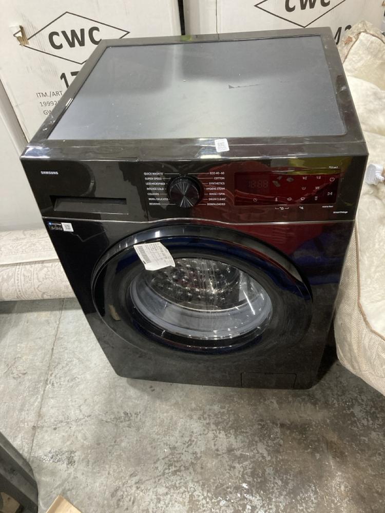 Lot 855  
            Chesterfield SR38 - Collection or Optional Delivery Available 

                
SAMSUNG FREESTANDING WASHING MACHINE IN BLACK - MODEL NO. WW11DG5B25AB - RR £540 ...