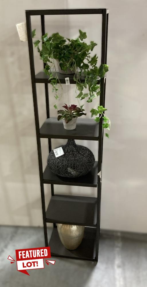 Lot 86  
            Chesterfield SR38 - Collection 

                
5 X ASSORTED DFS ITEMS TO INCLUDE DFS METAL SHELVING UNIT IN BLACK - ORIGINAL RRP...