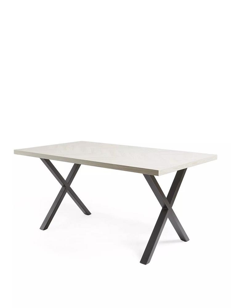 Lot 909  
            Chesterfield SR38 - Collection or Optional Delivery Available 

                
KAIA CHEVRON 160CM DINING TABLE IN GREY / BLACK - ORIGINAL RRP £299 (LOCATION: SR...