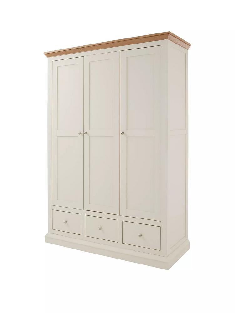Lot 929  
            Chesterfield SR38 - Collection or Optional Delivery Available 

                
HANNA 3 DOOR 3 DRAWER WARDROBE IN CREAM/OAK ( BOX 1/3 2/3 3/3) - ORIGINAL RRP £33...