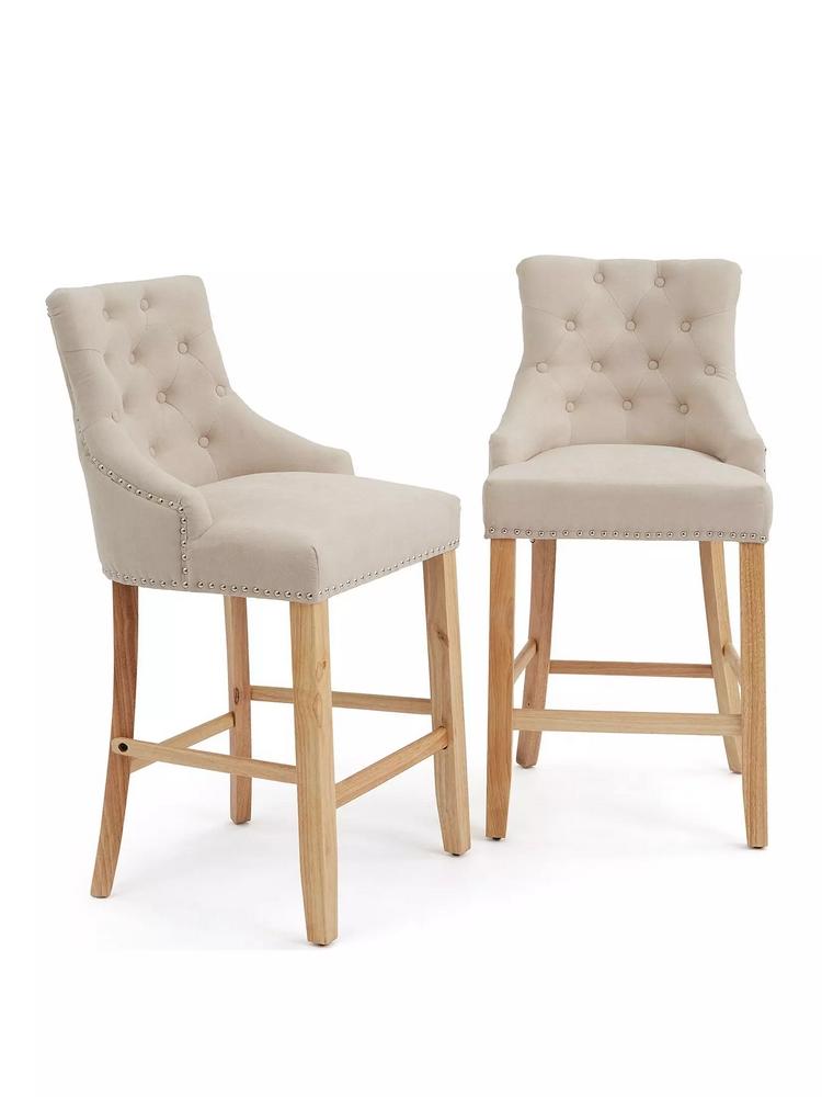 Lot 930  
            Chesterfield SR38 - Collection or Optional Delivery Available 

                
WARWICK BAR STOOL PAIR IN NATURAL OAK - ORIGINAL RRP £249 (LOCATION: SR38 A12)