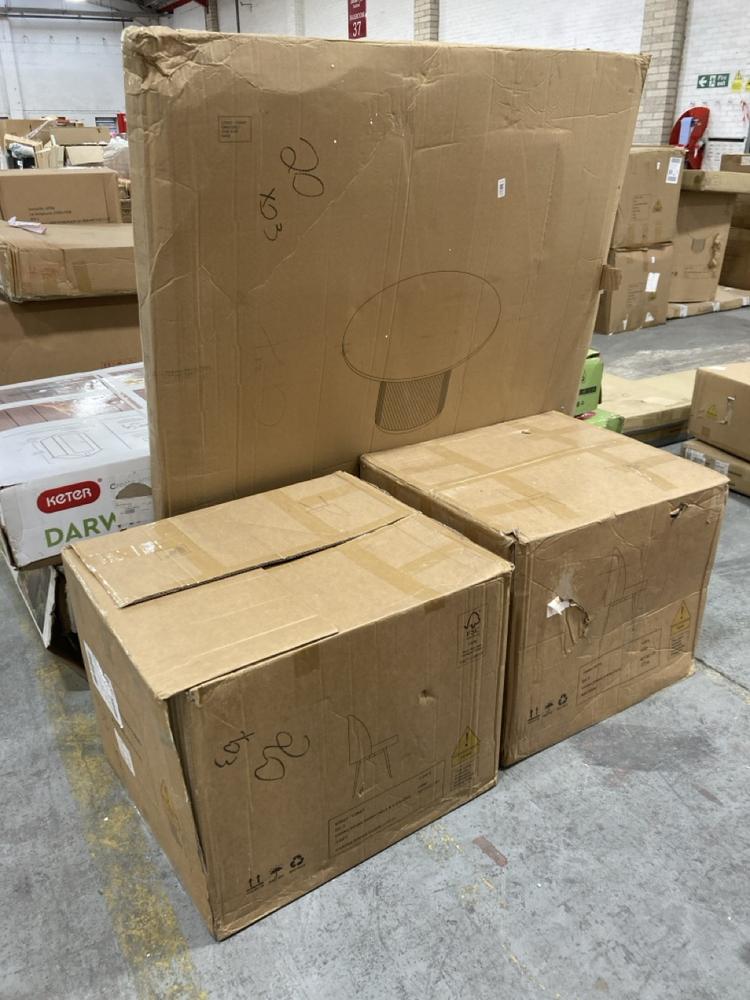 Lot 937  
            Chesterfield SR38 - Collection or Optional Delivery Available 

                
CARINA DINING TABLE AND CHAIRS IN GREY ( BOX 3/4 3/4 4/4 ONLY ) - ORIGINAL RRP 47...