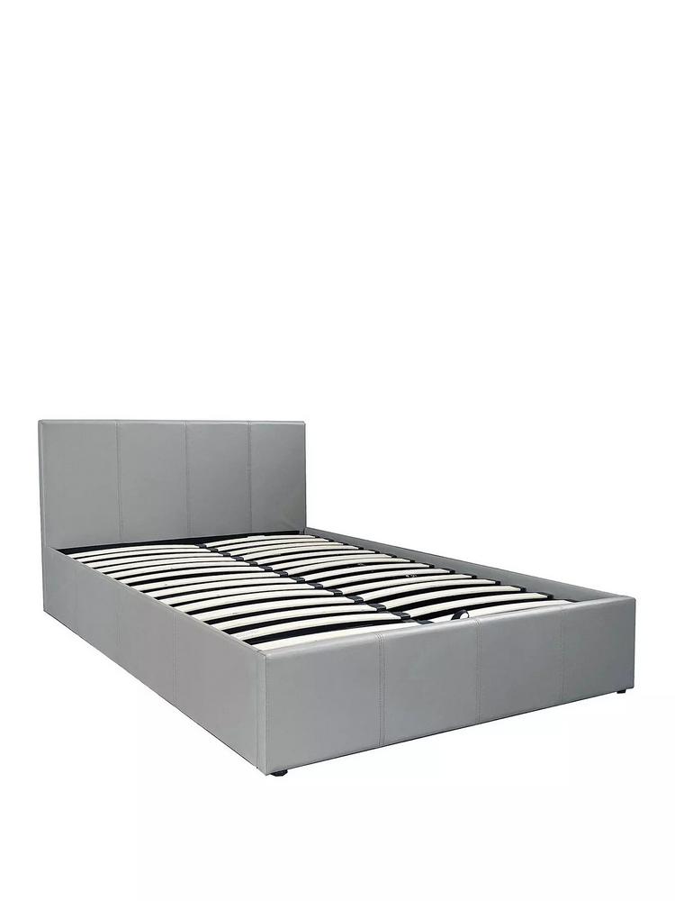 Lot 950  
            Chesterfield SR38 - Collection or Optional Delivery Available 

                
MARSTON FAUX LEATHER END LIFT UP STORAGE OTTOMAN BED IN GREY SIZE DOUBLE - ORIGIN...