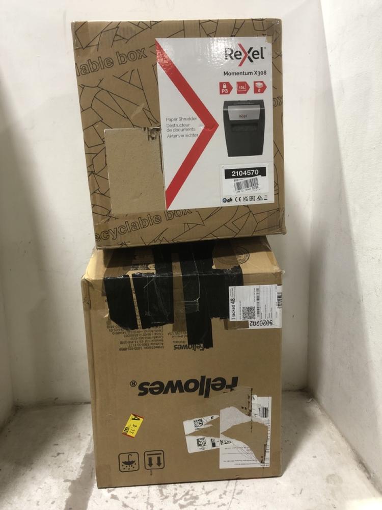 Lot 1006  
            Chesterfield SR45 - Parcel Delivery Only 

                
REXEL MOMENTUM X308 PAPER SHREDDER TO INCLUDE FELLOWES PAPER SHREDDER (LOCATION: D8)